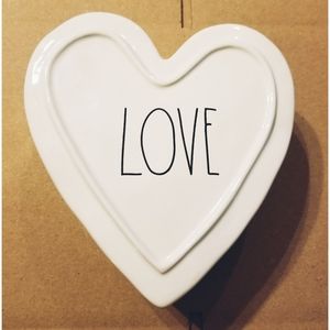 Rae Dunn Ceramic LOVE Heart Shaped Dish with lid
